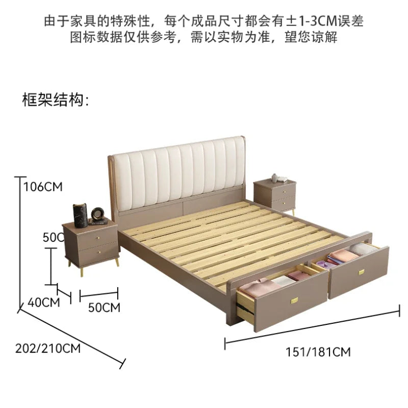 Bedroom Beds Single Bed Modern Queen Frames Frame Bedframe Luxury Home Furniture Family Twin Upholstered Bett Base Double WW