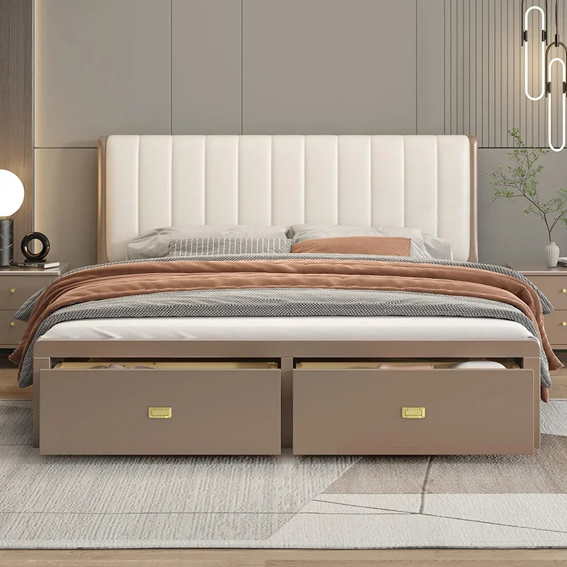 Bedroom Beds Single Bed Modern Queen Frames Frame Bedframe Luxury Home Furniture Family Twin Upholstered Bett Base Double WW